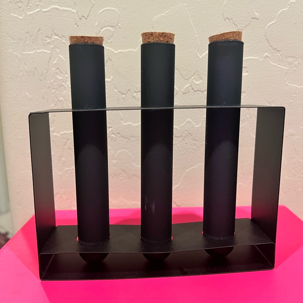 Michaels Black Metal Test Tube Vase Holder
